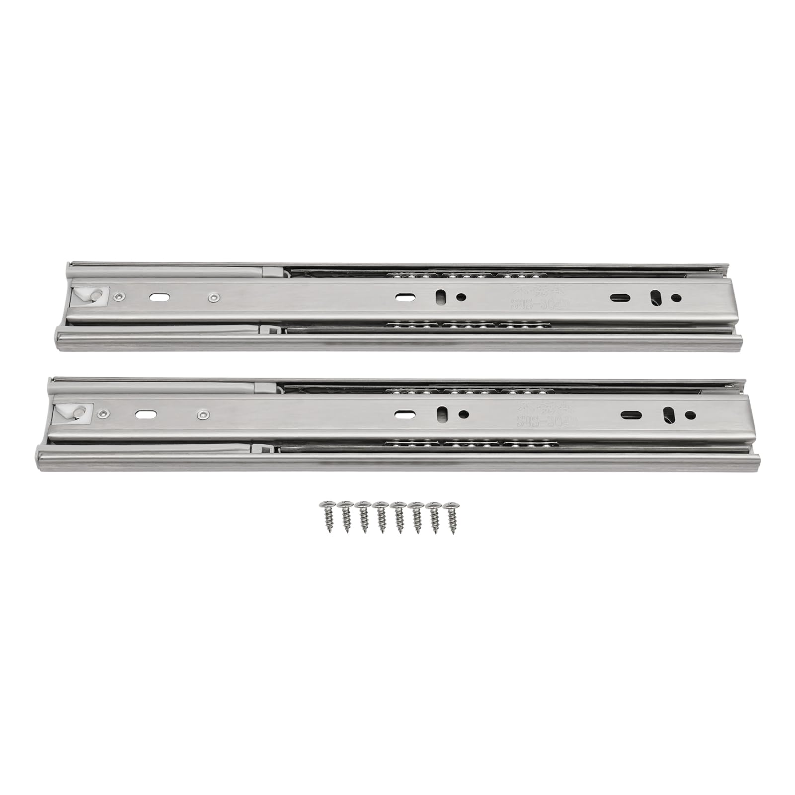 RustyVioum 12inch Heavy Duty Drawer Slides, 22lbs 5 Pairs Full Extension Side Mount Ball Bearing Drawer Rail for Cabinets Goods Shelves Tool Boxes Industrial Drawers (Stainless steel-5 Pairs, 12 Inch)