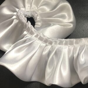 lace trim,ruffle trim,ruffle fabric,10 meters ruffle lace edge trim satin pleated ribbon fabric wedding dress decoration sewing curtain tablecloth decor (color : wit) (color : wit)