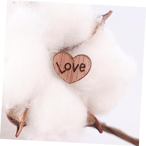 Abaodam 1000 Pcs Heart Wood Button Rustic Wedding Decor Wedding Party Supplies Heart Wood Slice Embellishments Heart Disc Heart Decor Heart Shape Patch Button Wooden Heart-Shaped Confetti