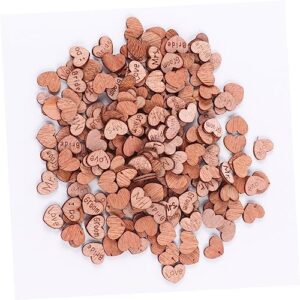 Abaodam 1000 Pcs Heart Wood Button Rustic Wedding Decor Wedding Party Supplies Heart Wood Slice Embellishments Heart Disc Heart Decor Heart Shape Patch Button Wooden Heart-Shaped Confetti