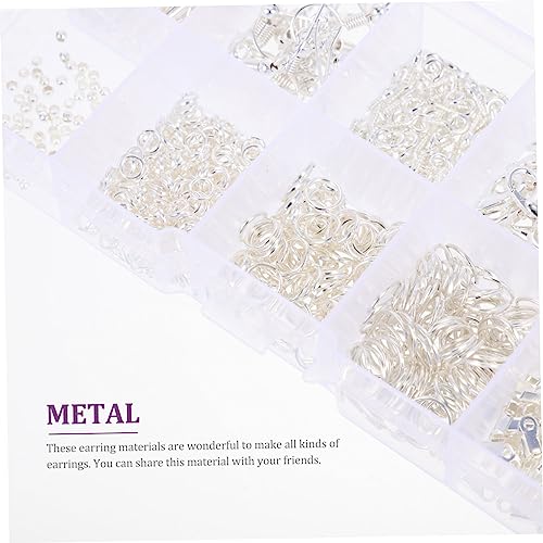 Abaodam 5 Boxes Earring Accessories Earring Making Finding Earring Hook Kit Earring Kits DIY Earrings Kit Ornament Hooks Jewelry Making Kits Earring Backs Replacements Manual Metal Plug