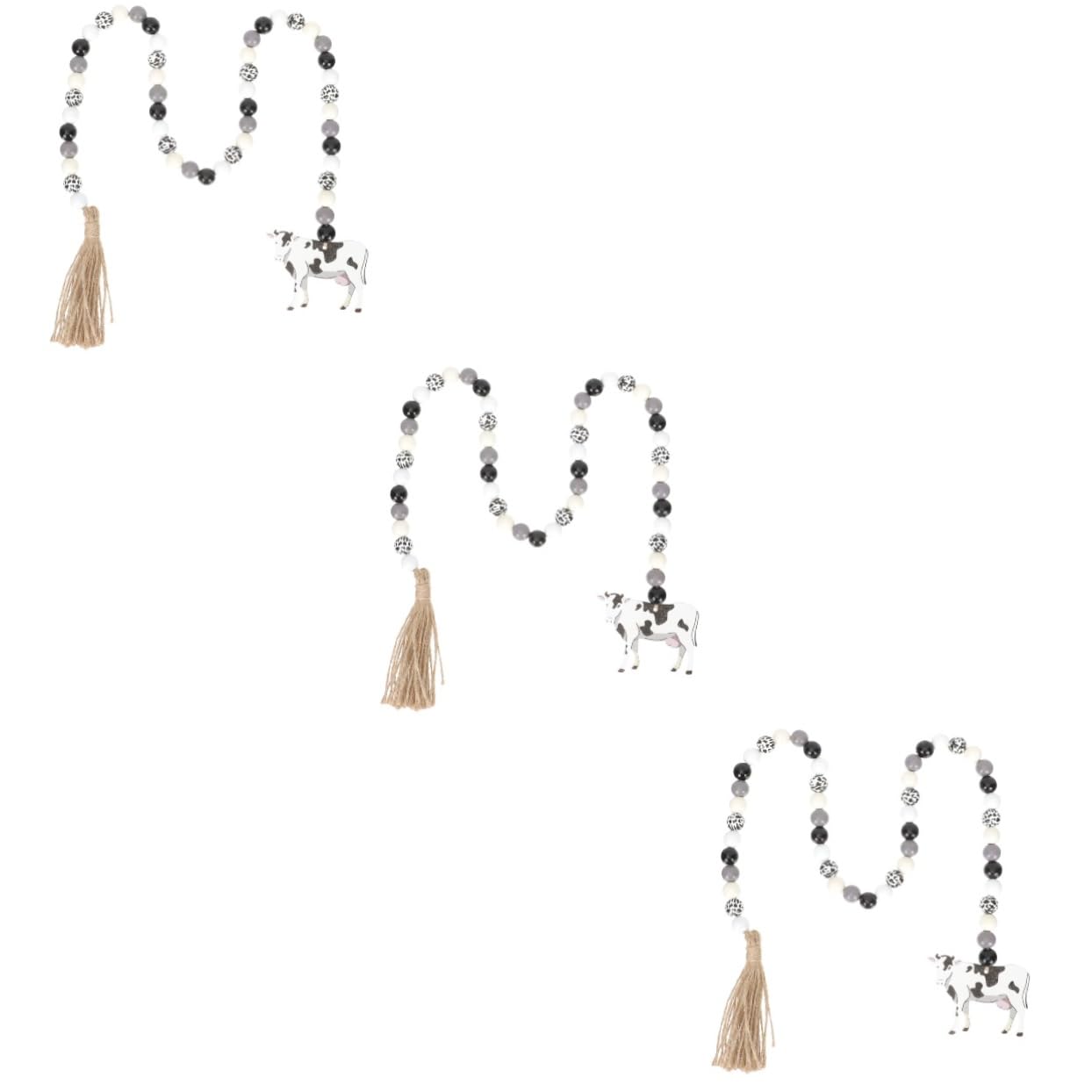 3pcs String Rope Wooden Beads Creative Wood Beads Creative Wooden Beads Wooden Bead Decor Delicate Wooden Beads Farmhouse Beads Tassel Party Pendant Wall Hanging Decor