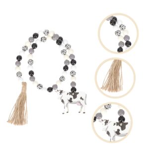 3pcs String Rope Wooden Beads Creative Wood Beads Creative Wooden Beads Wooden Bead Decor Delicate Wooden Beads Farmhouse Beads Tassel Party Pendant Wall Hanging Decor