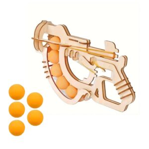 3D Wooden PuzzleRubber Band Gun-Table Tennis Gun, Table Tennis Shooter