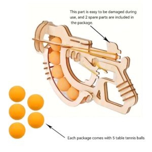 3D Wooden PuzzleRubber Band Gun-Table Tennis Gun, Table Tennis Shooter