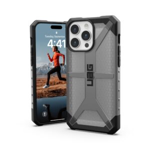 URBAN ARMOR GEAR UAG Designed for iPhone 15 Pro Max Case Plasma Ash 6.7" Bundle with UAG Paracord Lanyard Adjustable Wrist Strap Black