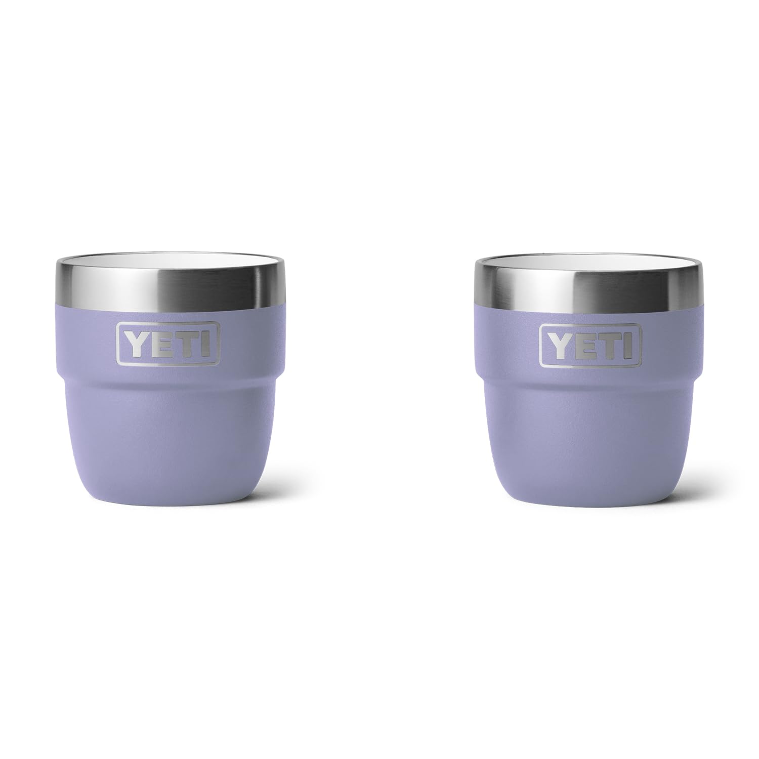 YETI Rambler 4 oz Stackable Cup, Stainless Steel, Vacuum Insulated Espresso/Coffee Cup, 2 Pack, Cosmic Lilac