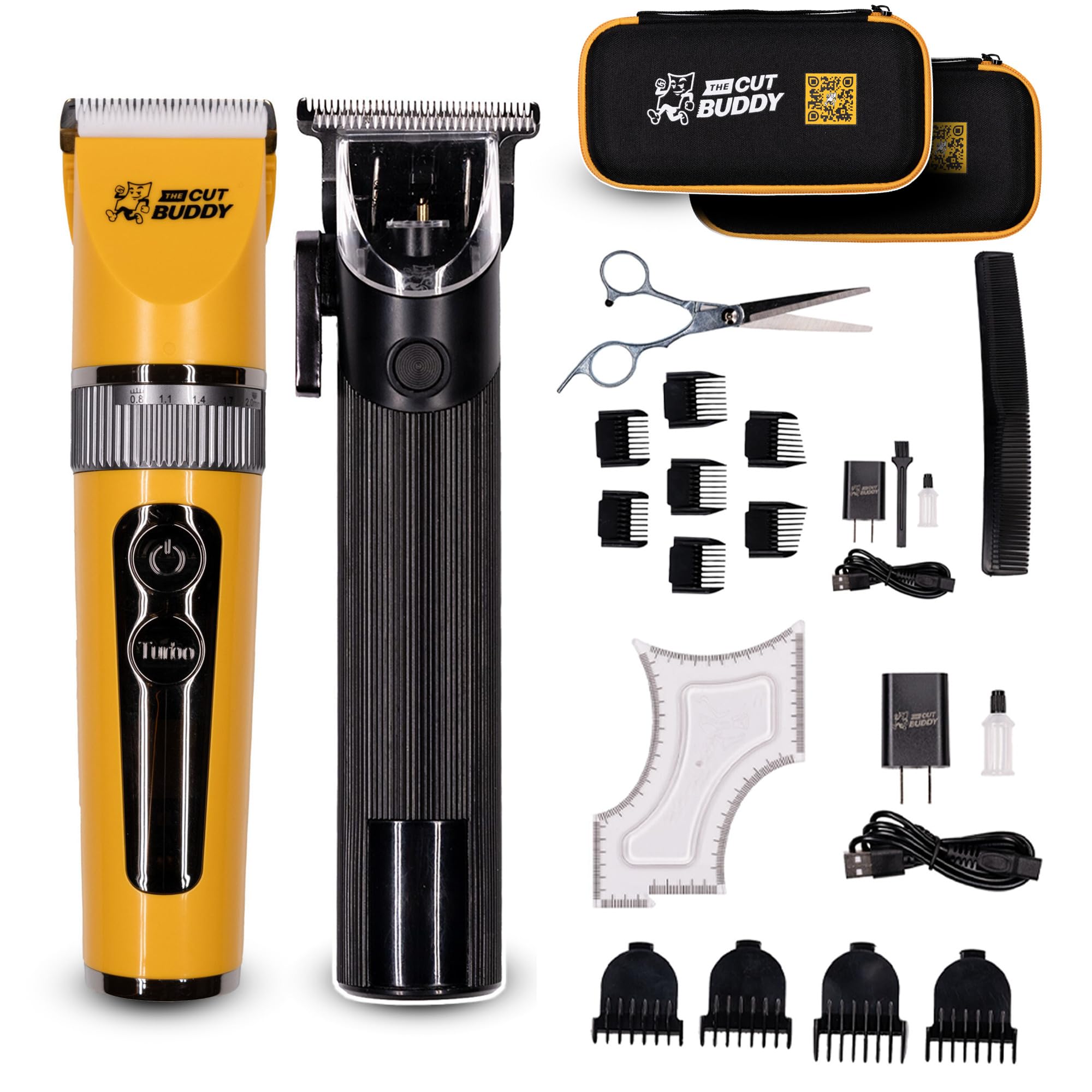 Mens Hair Clipper & Trim Buddy Cordless Trimmer | for Shaping & Edging Hairline + Beard | 23 Piece Bundle | The Cut Buddy