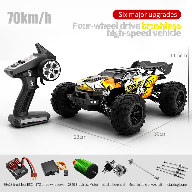 Limodgo Brushless RC Car for Adults 43 MPH, 4WD High Speed All Terrain RC Truck, high Speed Rc Cars for Adults, 50 Minute Run Time, 1:16 Off-Road Drift Monster Truck Hobby Rc Cars