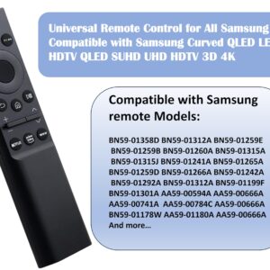 Universal Remote Control Compatible with All Samsung TV LED HDTV UHD SUHD HDR LCD Frame Curved QLED 4K 8K 3D Smart TVs