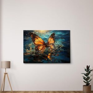 Abstract Painting Buy Canvas Wall Art, Butterfly Painting Art, Butterfly canvas, bedroom Butterfly wall art,Watercolor abstract Butterfly canvas painting