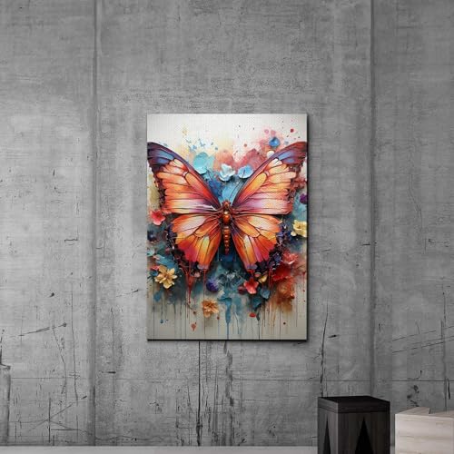 Abstract Painting Buy Canvas Wall Art, Butterfly Painting Art, Butterfly canvas, bedroom Butterfly wall art,Watercolor abstract Butterfly canvas painting