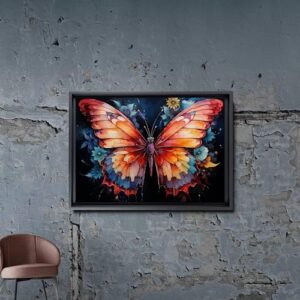 Abstract Painting Buy Canvas Wall Art, Butterfly Painting Art, Butterfly canvas, bedroom Butterfly wall art,Watercolor abstract Butterfly canvas painting