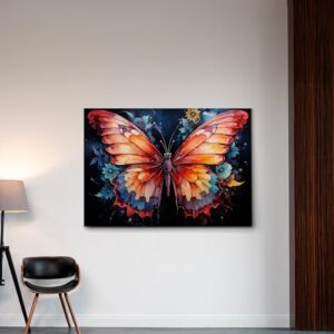 Abstract Painting Buy Canvas Wall Art, Butterfly Painting Art, Butterfly canvas, bedroom Butterfly wall art,Watercolor abstract Butterfly canvas painting