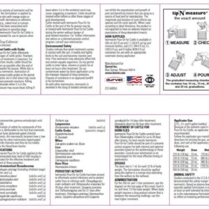 PetWealth Bundle containing Durvet Ivermectin Pour-On Dewormer for Cattle (250 mL) 2Pack and PetWealth Drench Chart