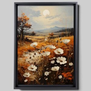 samsung frame tv art wildflower field, flower meadow, vintage print, canvas prints, art print