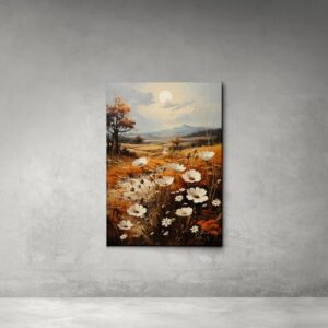 Samsung Frame TV Art Wildflower Field, Flower Meadow, Vintage print, Canvas Prints, Art Print