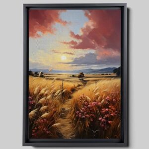 samsung frame tv art wildflower field, flower meadow, vintage print, print print, canvas, wall decor