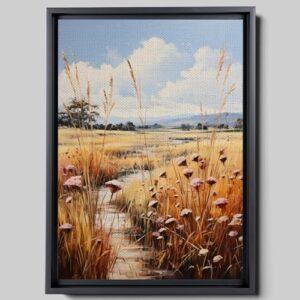 samsung frame tv art wildflower field, flower meadow, vintage print, print print, wall art, art print