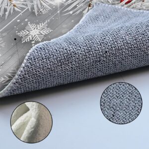 Christmas Pine Area Rug Carpet for Kids Teen Girls Boys Bedroom, Living Room, Washable Outdoor Indoor Accent Throw Runner Floor Mat Area+Rug Silver Tree Leaves Snowflake Farmhouse 3FT(Round)