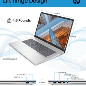 HP 17.3 Laptop, 2023 Best Laptop for Working, 17.3" FHD Display, Intel Core i5 1335U Processor up to 4.6GHz, 32GB RAM, 1TB SSD, Intel Iris Xe Graphics, Wi-Fi 6, Backlit Keyboard, Windows 11 Home