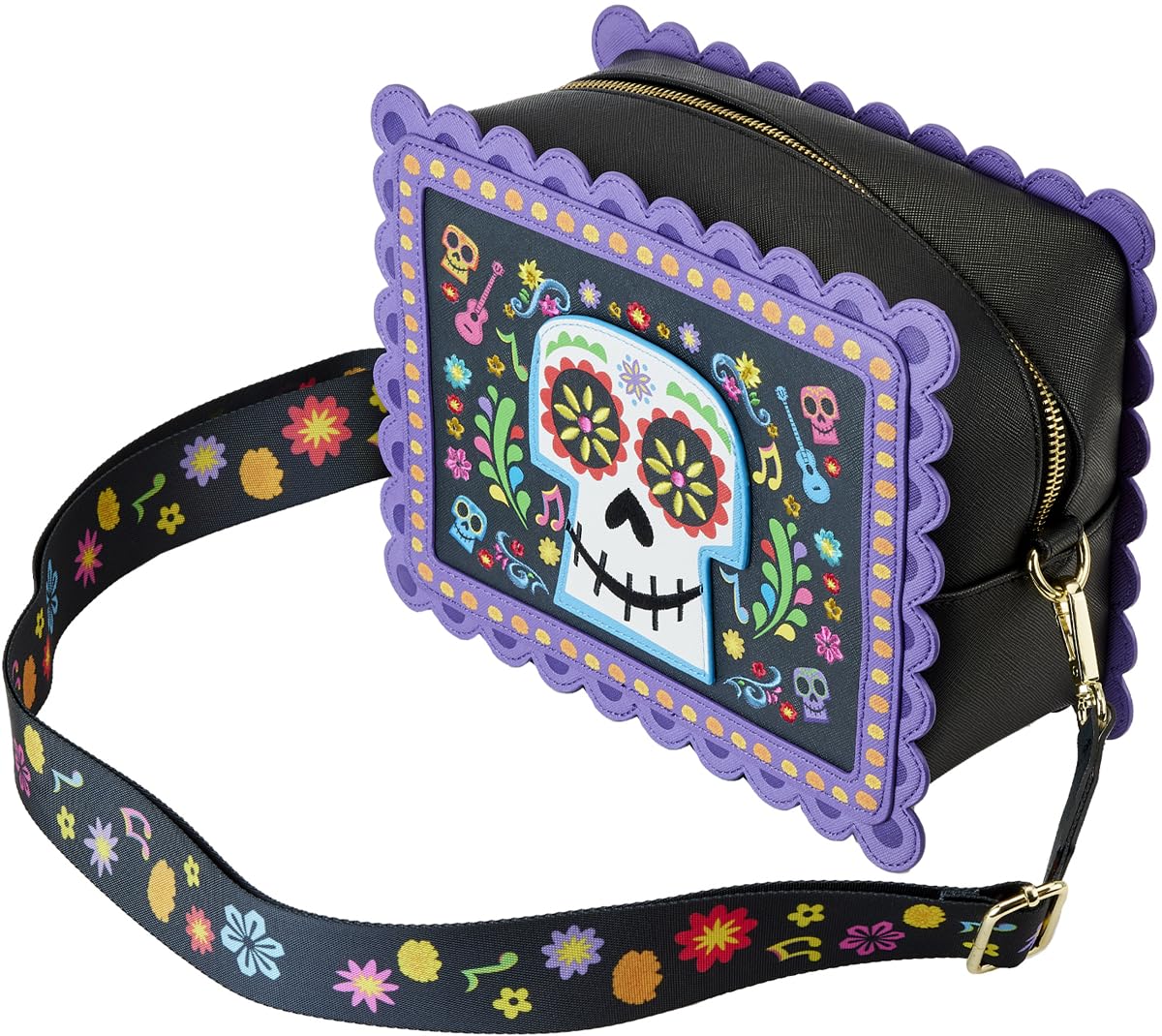 Loungefly Coco Miguel Calavera Floral Skull Crossbody Bag