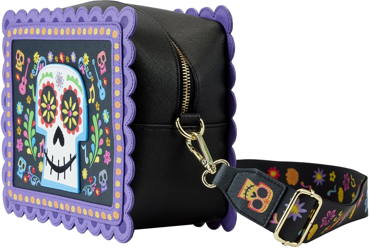 Loungefly Coco Miguel Calavera Floral Skull Crossbody Bag