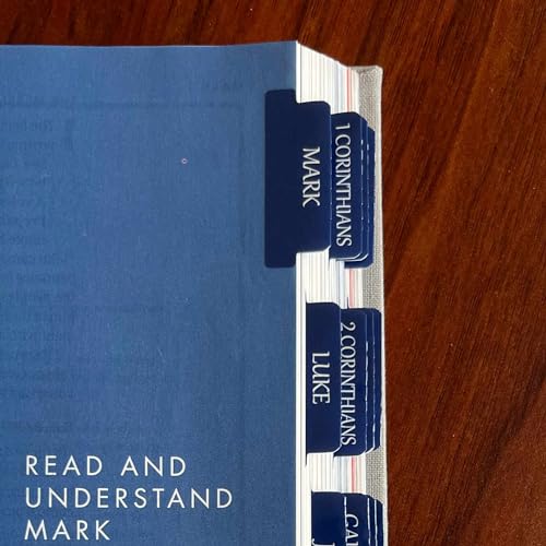 Laminated Bible Tabs, Reposition Large Print Stickers, Easy to Read and Apply Bible Tabs for Women and Man (Sapphire Blue)