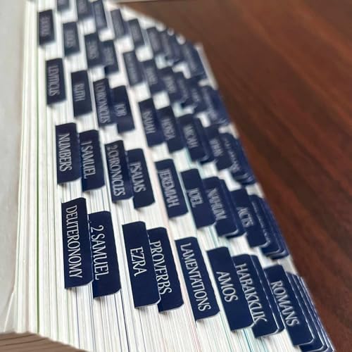 Laminated Bible Tabs, Reposition Large Print Stickers, Easy to Read and Apply Bible Tabs for Women and Man (Sapphire Blue)