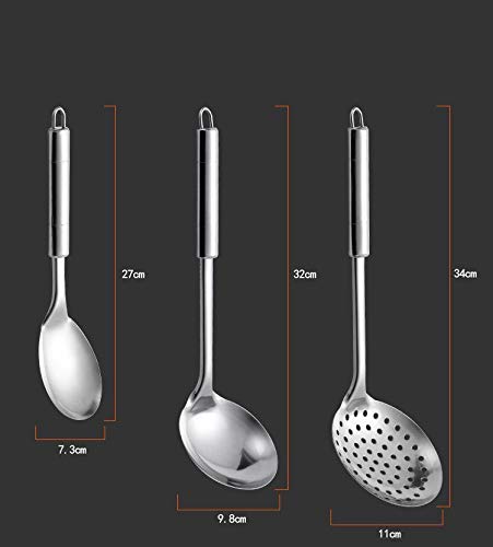 7Pieces Stainless Steel Kitchenware Set Cooking Spoon Shovel Spatula Soup Colander Home Kitchen Utensils Tools Gifts Kitchen