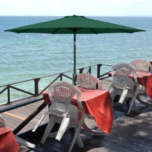 YSSOA 7.5' Patio Outdoor Table Market Yard Umbrella with 6 Sturdy Ribs, 7.5ft, Green