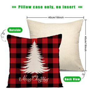 8 Pcs Christmas Decorations Christmas Pillow Covers,18 x 18 Inch Xmas Series Cushion Pillow Cover,Modern Farmhouse Christmas Throw Pillow Covers,Holiday Decor Throw Cushion Case for Home Couch (Red)