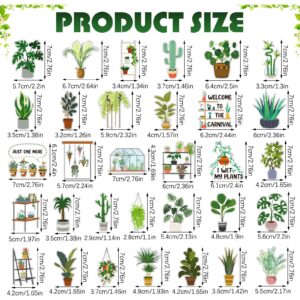 Copkim 32 Pieces Bulk Plant Fridge Magnets Cute Monstera Cactus Refrigerator Magnets Office School Whiteboard Magnet Christmas Plant Lover Gifts Green Vibrant Decoration