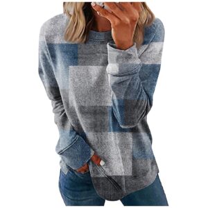 long sleeve shirts for women,fall fashion 2023 clothing going out tops dressy casual blouses sweatshirts tunics or tops to wear with leggings winter clothes outfits pullover sweater(0c-navy,medium)