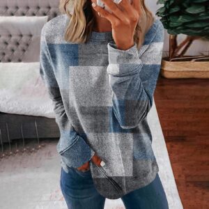 Long Sleeve Shirts For Women,Fall Fashion 2023 Clothing Going Out Tops Dressy Casual Blouses Sweatshirts Tunics Or Tops To Wear With Leggings Winter Clothes Outfits Pullover Sweater(0c-Navy,Medium)