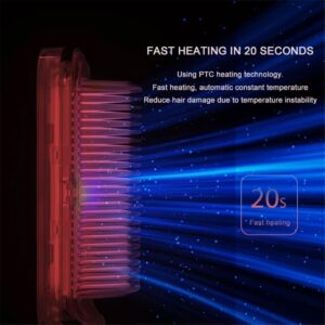 PATINS Electric Hair Straightening Comb Professional Heated Comb Wet Dry Use Hair Straightener Anti-scalding Hair Straight Curling