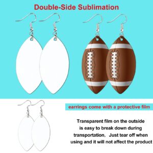 Whaline 54Pcs Sublimation Blank Football Helmet Shirt Earrings Bulk Heat Transfer Sublimation MDF Earrings with Earring Hooks and Jump Rings for Women Jewelry DIY Crafts Making Supplies