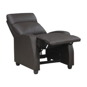 lexicon barbal 27" w faux leather push back recliner chair, dark brown