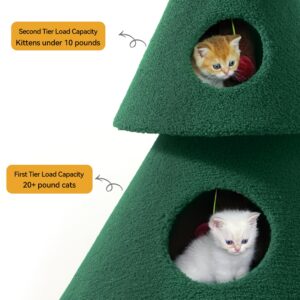 YITAHOME 60 inch Cat Tree for Indoor Cats, Tall Cat Tower Furniture with 2 Large Condos, 5ft Christmas Tree Party Decoration with Cat House and Beds