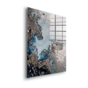 Acrylic Glass Picture Sea of Secrets Beige Abstract Art Modern Art Size 80 x 60 cm Silver