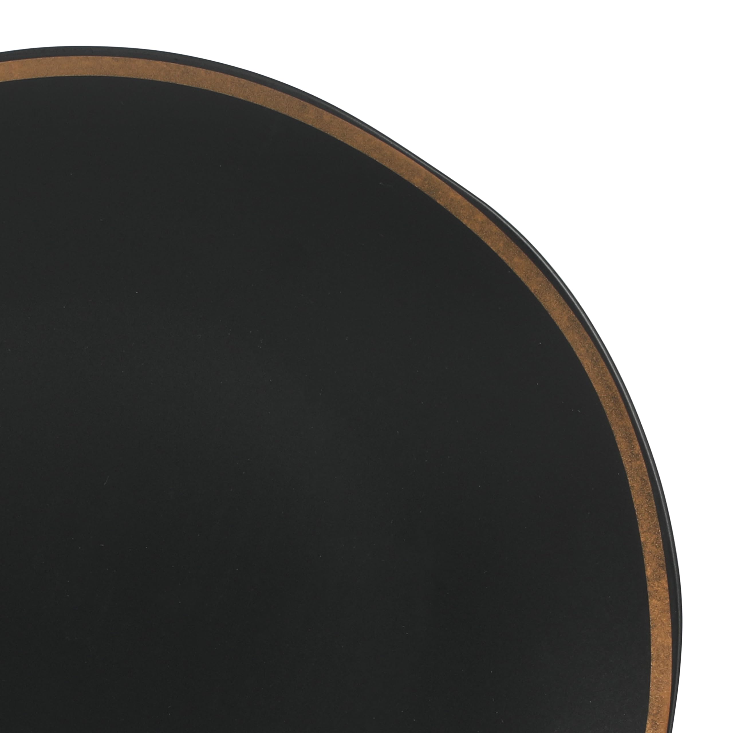 Gibson Elite Kings Road Double Plates and Bowl Organic Round Porcelain Dinnerware Set - Matte Black w/Gold Rim