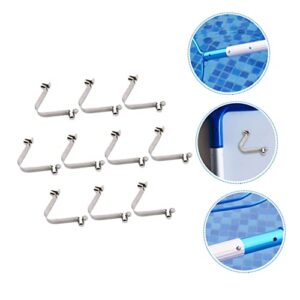 BESTOYARD 40 Pcs Spring Buckle Pool Brush Clips Spring Clips Clasp Pool Brush Pole Clip Pool Spring Clips Swimming Net Clips Replacement Spring Clips Component Vacuum Stainless Steel