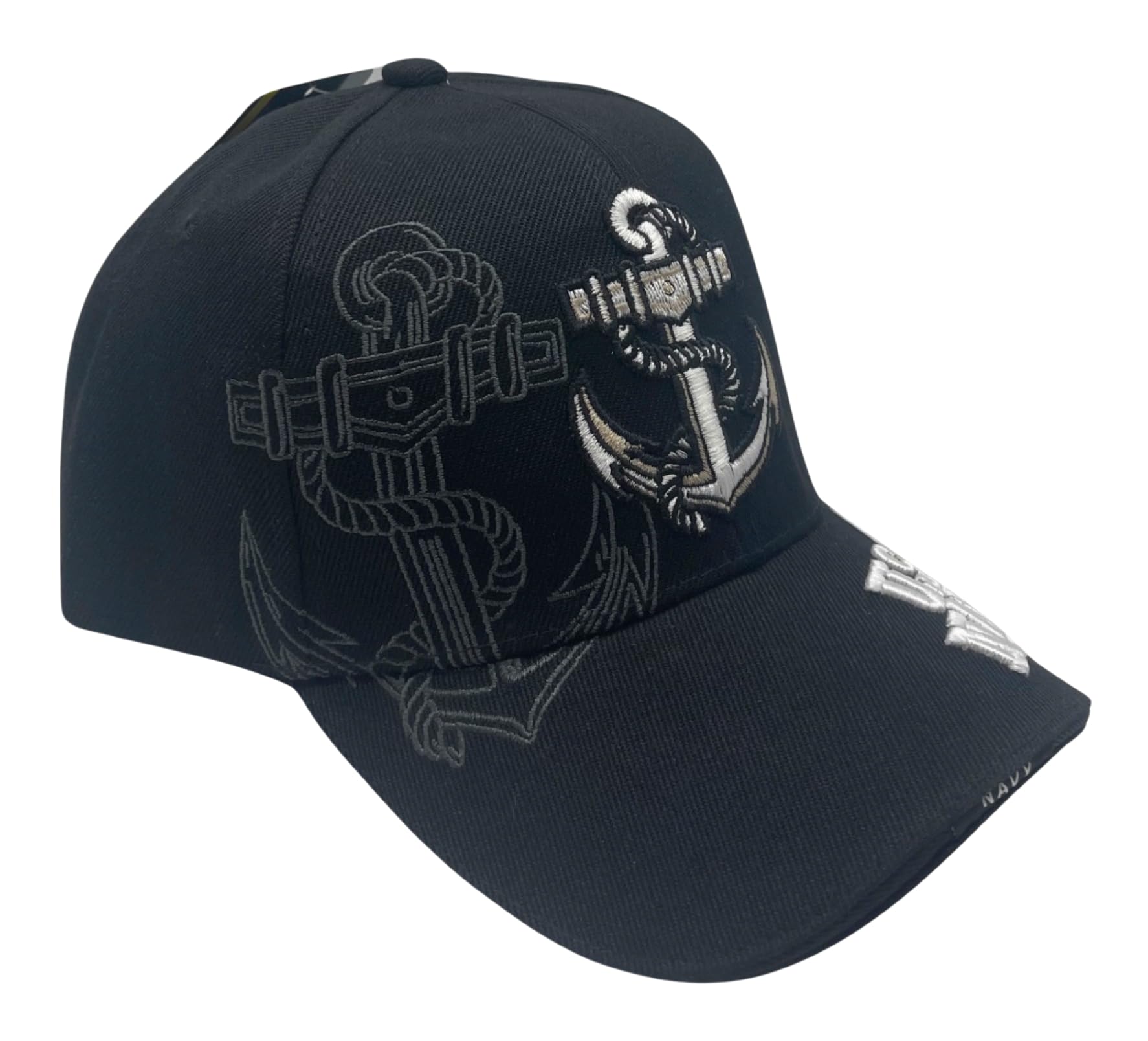 US Navy Official Licensed Premium Quality Military Baseball Cap (US, Alpha, One Size, Black Anchor Logo)