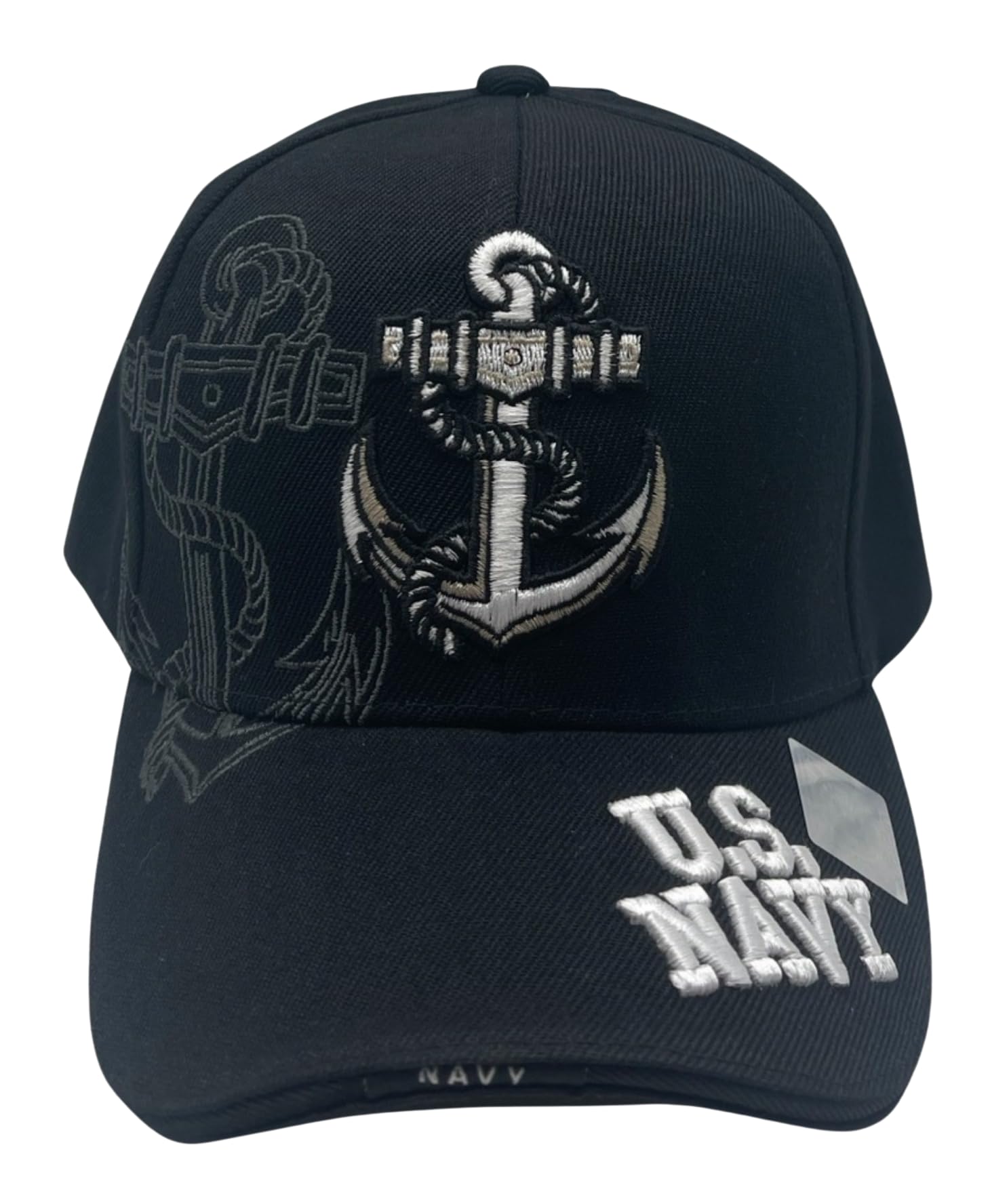 US Navy Official Licensed Premium Quality Military Baseball Cap (US, Alpha, One Size, Black Anchor Logo)