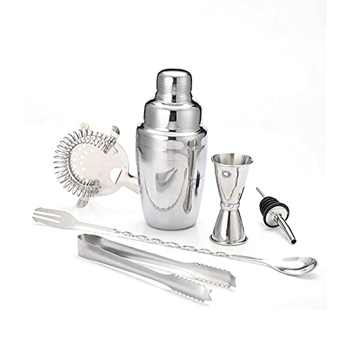 Cocktail Shaker Set Drink Shaker Bartender Kit, 6 Piece Cocktail Shaker Set Stainless Steel Bar Tools,Shaker Tins Bar Tools (Color : A)