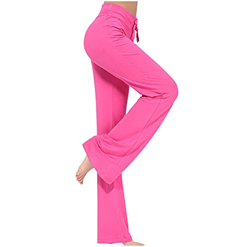 Prime of Day Deals Today 2023 Crossover Flare Leggings for Women High Waist V Cross Bootcut Bell Bottoms Workout Flared Yoga Pants with Pockets CRZ Crazy yogalic-ious Hot Pink L2