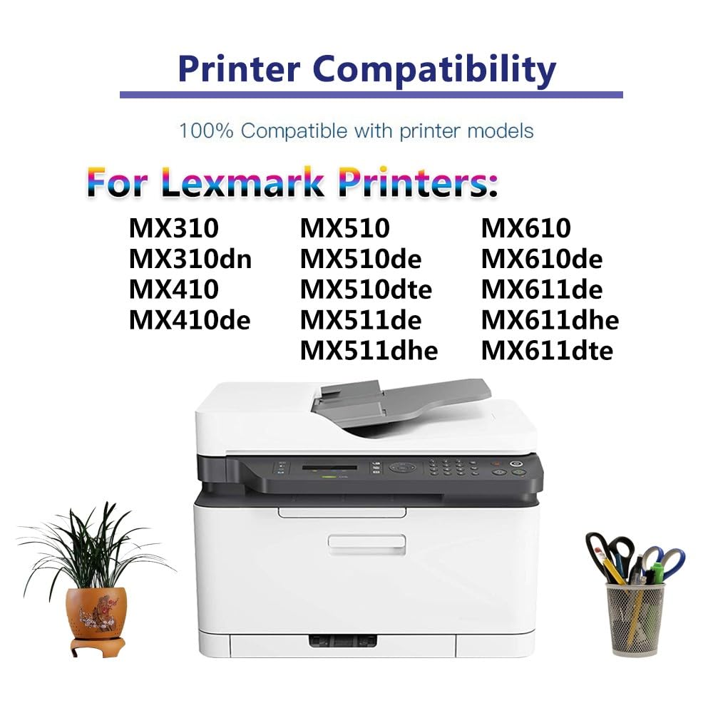 Kolasels Remanufactured Toner Cartridge Replacement for 601H 60F1H00 for MX310, MX410, MX510, MX511, MX610, MX611 Printer (4-Pack Black)