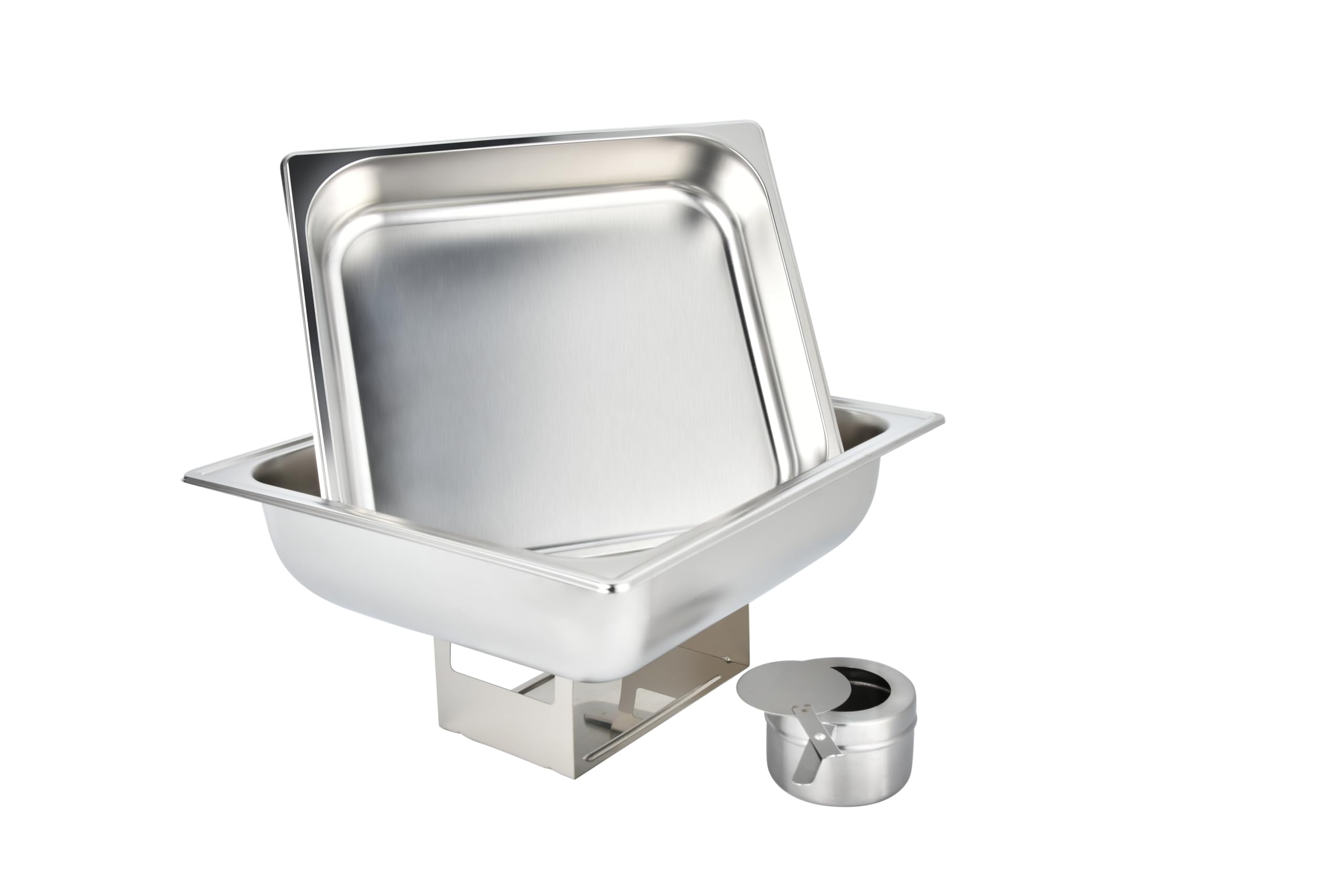 HONHPD Chafing Dish Buffet Set, 6.8 Qt Stainless Steel Complete Chafer Set Catering Warmer Set with Water Pan, Fuel Holder for Parties, Dinners, Catering, Buffet and Weddings, Silvery