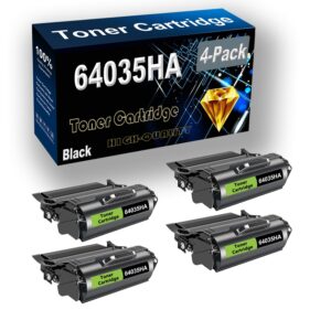 kolasels remanufactured toner cartridge replacement for 64035ha for t640, t642, t644 printer (4-pack black)