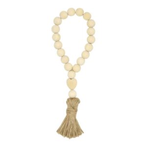 COHEALI Wooden Beads Decor Tassel Country Beads Decorative Tassel Farmhouse Beads Drape Tiebacks Fastener White Decorations Farmhouse Wall Decor Home Decor Curtain Rope White Border Bamboo